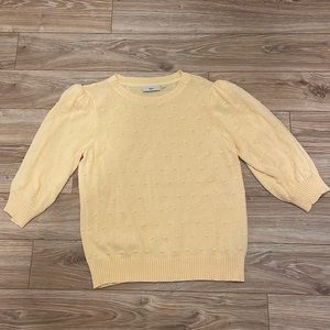 NWOT Yellow 3/4 Sleeve Top with Shoulder Pads